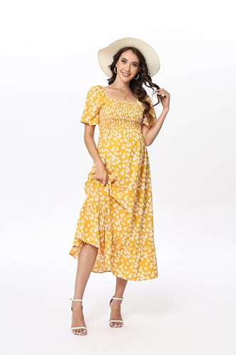 Image of Maternity Dress Women's Off Shoulder Split A Line Casual Maxi Dress Photography Dress for Babyshower