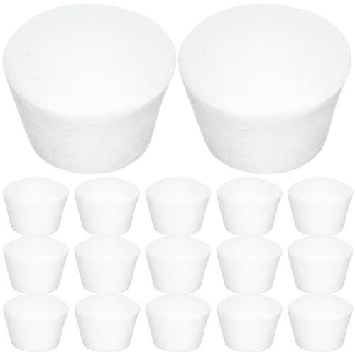 GANAZONO 20pcs Foam Cupcake Paintable Faux Cake Model Foam Dummy Cake Model for Birthday Wedding Christmas Party Decoratin White 6.5cm