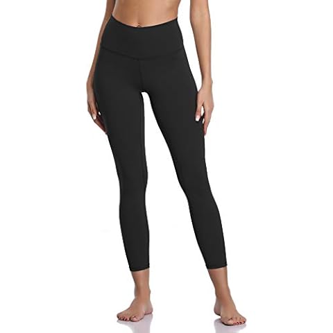 Colorfulkoala Women's Buttery Soft High Waisted Yoga Pants 7/8 Length Leggings (S, Black) Cover