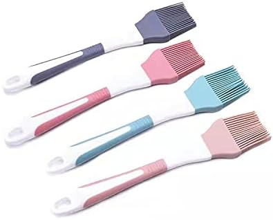 Hosehold Baking Tool With High Temperature Resistant Integral Silicon Brush For Stirring Rolled Sugar Cake Cream (Multicolors) (Grey)