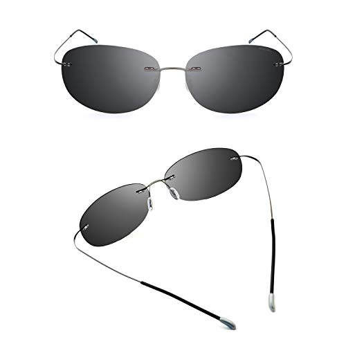 RONSOU Ultralight Rimless Polarized Sunglasses for Men Women Vintage Titanium Frameless Colorful Fashion Shades2