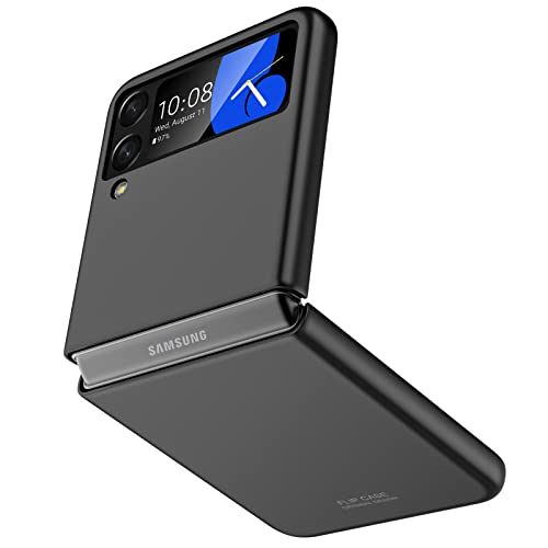 Vizvera Handyhülle für Samsung Galaxy Z Flip 4 Ultradünnes PC Matte Case Handyhülle Smartphone Cover für Galaxy Z Flip 4 2022 Schwarz