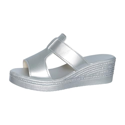 Sandales à plateforme d'été ajourées avec mules à larges brides confortables