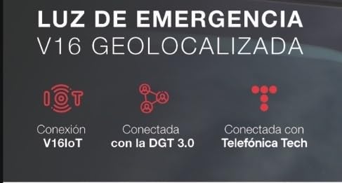 Luz Emergencia coche geolocalizada homologada DGT, con SIM y datos pagados hasta 2038, Baliza con geolocalizador, obligatoria enero 2026, Luz V16 con geolocalizador