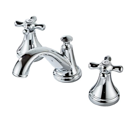 Robinet de lavabo 3 trous chic finition haut de gamme blanc chrome