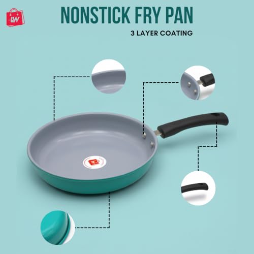 Image of LAZYwindow Elite Nonstick Fry Pan, 22cm, 460gm, Seafoam Green