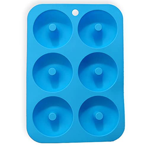 WZWS Molde Silicona para Rosquillas, Molde Antiadherente para Tartas, Donuts Tamaño Completo Fáciles Hornear Forma, Apto para Tartas, Galletas,Blue