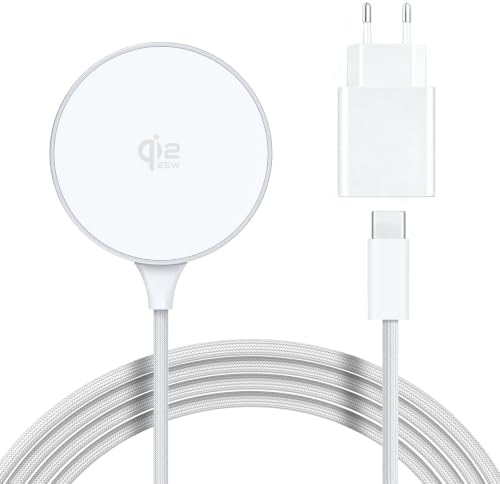 25W Qi2 für MagSafe Ladegerät 1,8m Wireless Charger für iPhone Air/18-12 | für Apple iPhone, für Samsung Galaxy S26 Ultra, für Google Pixel 11 Series/10 Pro XL, mit 30W Netzteil, T