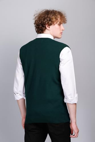 Image of V Neck Cotton Half Sweater for Man Winter Wear - Pullover Sweater for Men