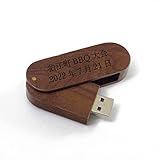MokuMoku 名入れ USBメモリ フラッシュメモリ 木製 竹製 キャップレス 32GB (ウォールナット)