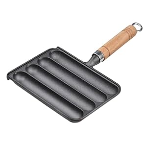 Gririw L1E7G Wurstpfanne Gusseisen Holzgriff