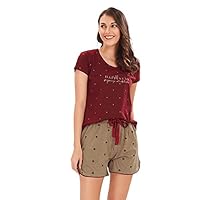 LOTIK Women’s Cotton Printed Top and Shorts Set Pack of 1