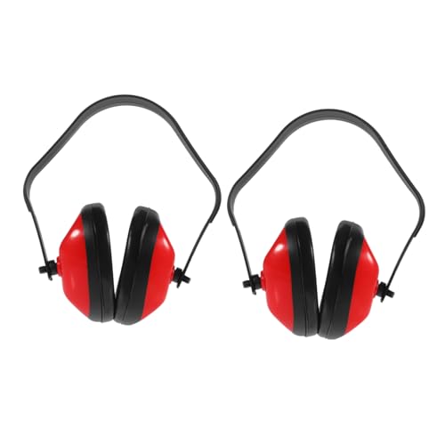 SEWOART 2pcs Soundproof Earphones for Headphones Ear Protection for Ear Canceling Hearing Ear Muff Ear Protection Phones for Cancelling Child Red Abs