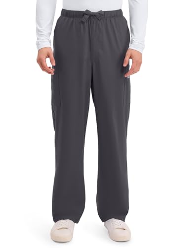 Cherokee Workwear Scrubs Men's Stretch Utility Pant, Pewter, Small