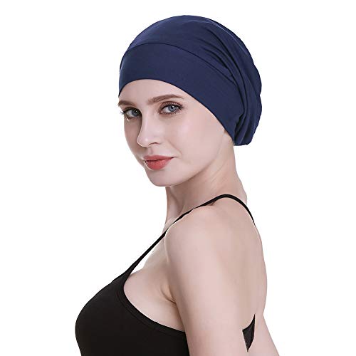 Image of Satin Lined Sleep Slouchy Cap Curly Girl Slap Headwear Gifts For Frizzy Hair Women
