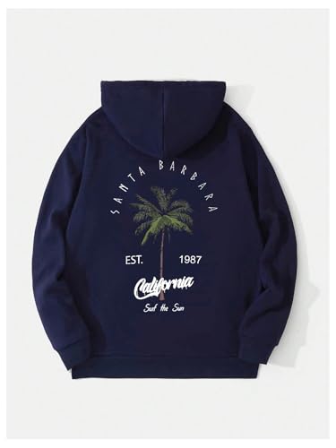 WDIRARA Men's Letter Print Graphic Hoodie Long Sleeve Sweatshirt Hooded Pullovers Oversized Top3