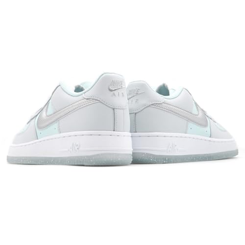 Nike Air Force 1 Big Kids' Shoes (HQ3249-043, Pure Platinum/Glacier Blue/Metallic Silver)3
