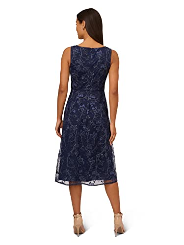 Image of Adrianna Papell Women's Floral Sequin Embroidery Dress