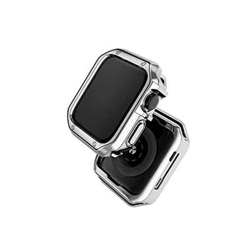 Coque silicone antichoc avec bracelet métal argent pour montre 44mm 42mm
