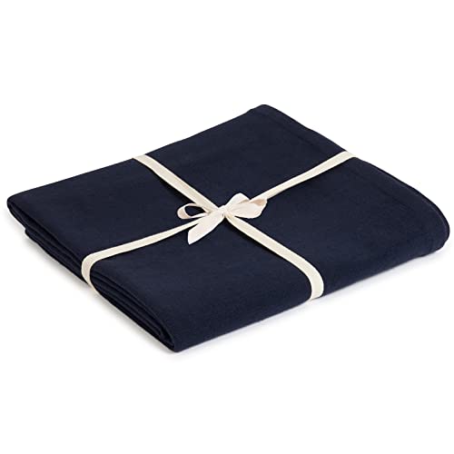 Yoga Studio Organic/Blanket/Navyblue/YS, Coperta da Yoga in Cotone Biologico (Blu Navy) Unisex-Adulto, 142cm x205 cm