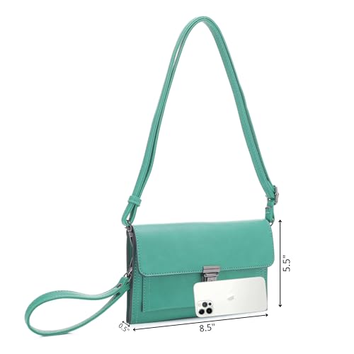 Isabelle Women's Pushlock Shoulder Crossbody Clutch Purse Bag Wristlet4