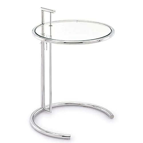 Zuri Furniture Modern Aileen Side Table Clear Tempered Glass Top Polished Stainless Steel Base thumb #6