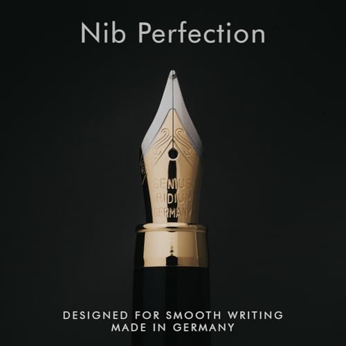 Image of Wordsworth & Black Fountain Pen Set, Luxury Bamboo Wood - Medium Nib, Gift Case; Includes 6 Ink Cartridges, Ink Refill Converter -Journaling, Calligraphy; Drawing, Smooth Writing [Brown Wood]