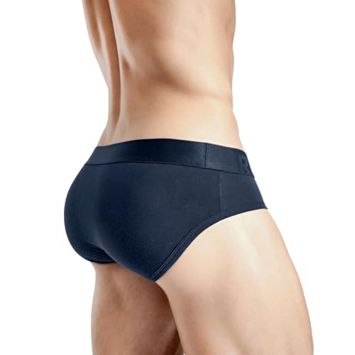 Rounderbum Men’s Padded Underwear Briefs with Permanent Butt Enhancing Pads – Butt Lifting Invisible Brief, 3 Colors