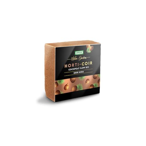 IFFCO Urban Gardens - Cocopeat 1kg - Expand Upto 15 litres - Low EC Cocopeat Block for Plants & Home Garden - Export Quality Natural Coconut Coir Fibre with Neutral ph