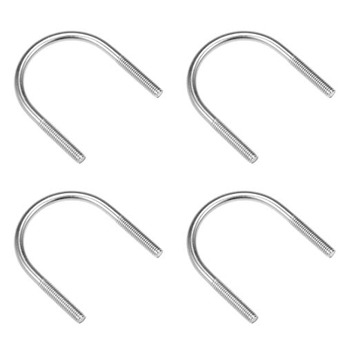 Image of uxcell U-Bolts 4pcs 2.09 inch(53mm) Inner Width 72mm Length M6-1x72mm 304 Stainless Steel U-Bolt Fastener for 51mm Pipe Dia