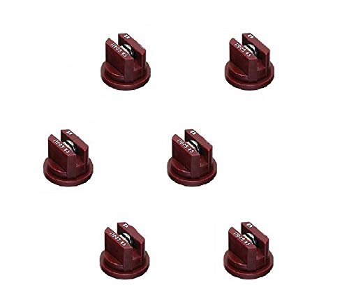 Pack of 6 - TeeJet Extended Range Flat Spray Tips 110° Brown 0.5 GPM @ 40 PSI Farmer Bob's Parts XR11005-VS