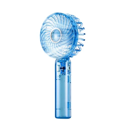 KACCDE Ventilador portátil recargable de mano para aire acondicionado, ventilador de bolsillo pequeño portátil de 3 velocidades para oficina, camping al aire libre