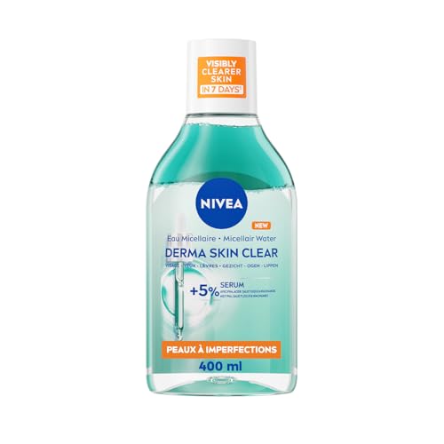 NIVEA - Eau Micellaire Derma Skin Clear - Visage, Yeux, Lèvres - Nettoie En Douceur, Démaquille & Réduit Les Imperfections - 5% Sérum Avec PHA & Acide...