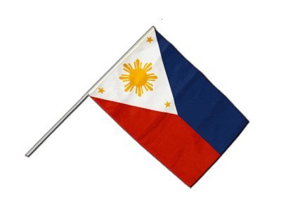 Drapeau Philippines hampe bois pavillon national philippin 60x90cm