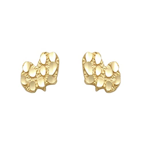 14K Yellow Gold Nugget Stud Earrings2