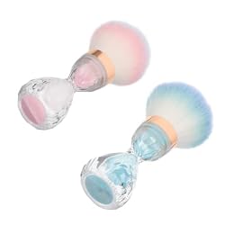 Gatuida Nail Dust Cleaning Brush with Soft Fiber Bristles Hour Glass Shaped and Easy Maintenance 2pcs for Gentle Fingernail Protection Reusable Nail Art Powder Removal Tool and Parties