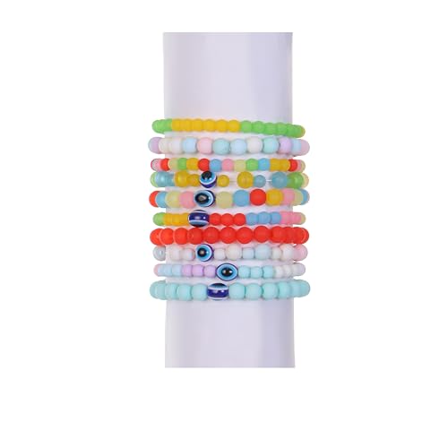 Image of ambitieux Bracelet Making Craft Kit 12 Types Of Colorful 400+ Pcs Of Plastic Beads With Elastic -(Colorfull With 8 Mm) (6 MMMatt Beads),Multi Color