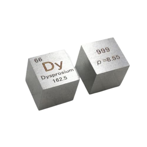 1cm Pure Dysprosium Metal Cube, 99.9% High Purity Engraved Dy, for Element Sample Collection, Classroom Demonstrations, Science and Laboratory Experiment Projects