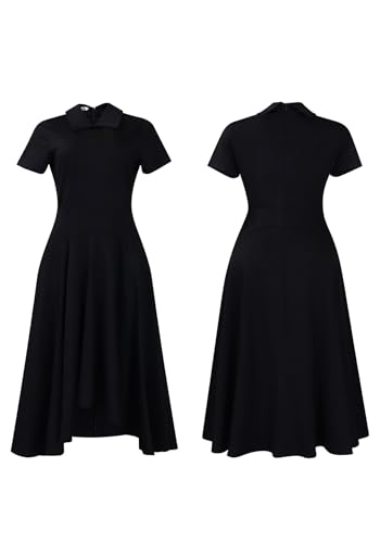 Image of Women Elegant Empire Waist Dress Trendy Short Sleeve A Line Dresses Flowy Church Cocktail Party Dress