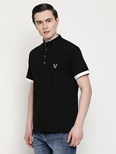 Image of UZARUS Men's Solid Cotton Regular Fit Polo T-Shirt