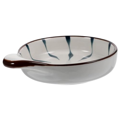 OFFSCH Ceramic Sauce Bowl Handle Mini Prep Plate for Soy Sauce Mustard Dressings