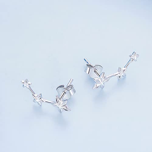 Boucles d'oreilles étoiles simples pour femmes en argent chic - 2