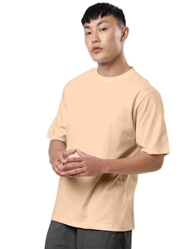 Image of Veirdo Men's Cotton Oversized Fit Oversized Baggy Fit Drop Shoulder Cool and Stylish Graphic Printed Design Half Sleeve T-Shirt (Available Sizes: S to 2XL)