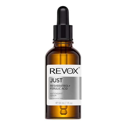 REVOX B77 - Just Resveratrol + Ferulic Acid, 30 ml, Sérum Resveratrol + Ácido Ferúlico, Antioxidante Facial, Protege la Piel, Reduce Manchas y Arrugas, Promueve Síntesis de Colágeno y Elastina
