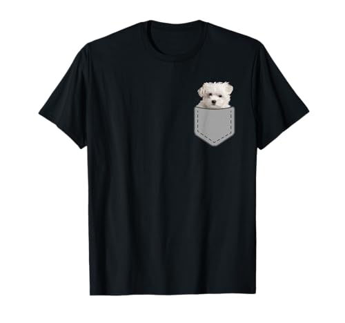 Maltese Puppy Dog In Your Pocket T-Shirt