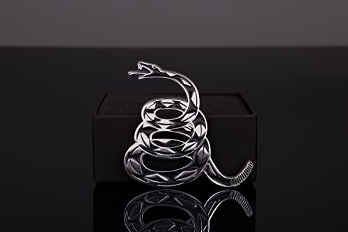 Dont Tread On Me Metal Car Sticker, Gadsden Flag Auto Emblem, 3D Snake Decal For Automotive, Truck, Motorcycle (Silver) #TOP1