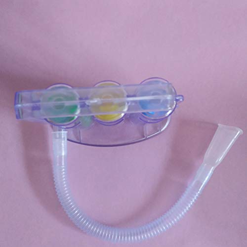 UKCOCO Longtrainer met diepe ademhaling met 3 ballen – ademtrainer met spirometer, inneembaar ademeetsysteem, wasbaar en hygiënisch (tube - Image 4