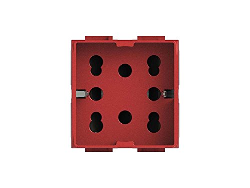 Prise multistandard 4Box 4B.LR.H21 haut de gamme rouge pour Bticino Livinglight