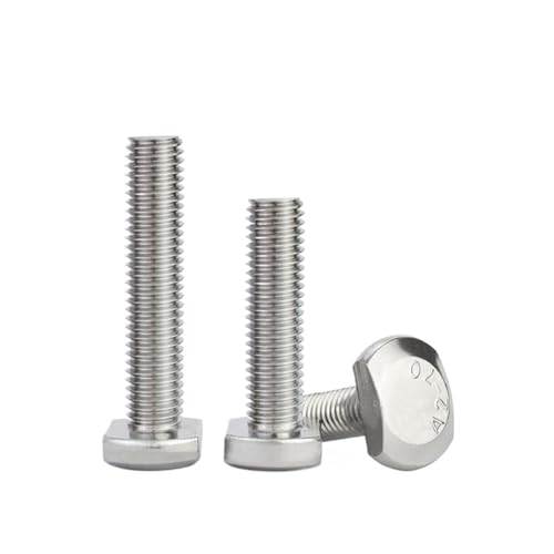 304ステンレス鋼T字溝ボルトM5 M6 M8 M10 M12 Tスロットレールトラック長方形ハンマーヘッドネジ(M12x110mm 2pcs)