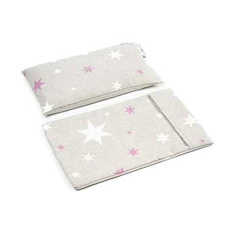 Thermal Seed Sack 23 x 14 cm + Thermosack Cover with Separations, High-Lasting Heat / Cold Thermal Cushion with Lavender and Washable Self Fabric Cover (23 x 14 + Cover, Stars) Cover